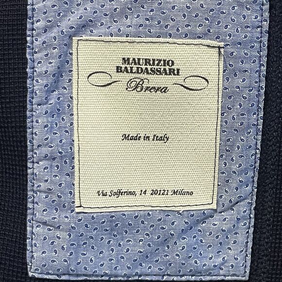 Maurizio Baldassari Brera Sweater Men Large Navy Knit Cardigan Heavy Italy $1150 - Picture 6 of 8
